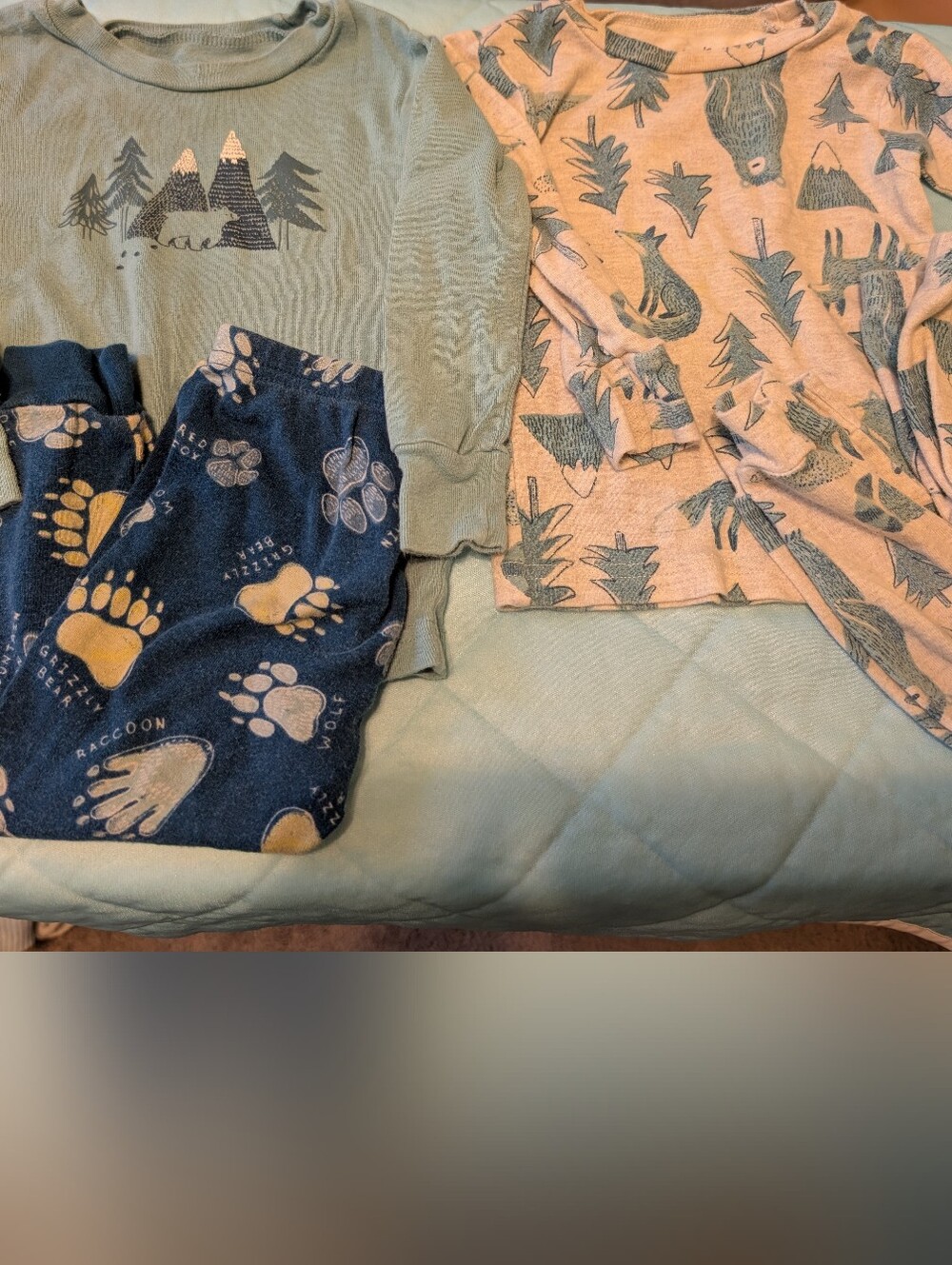 Carter's Wolf Bear Animal Print Wilderness Pajama Sets